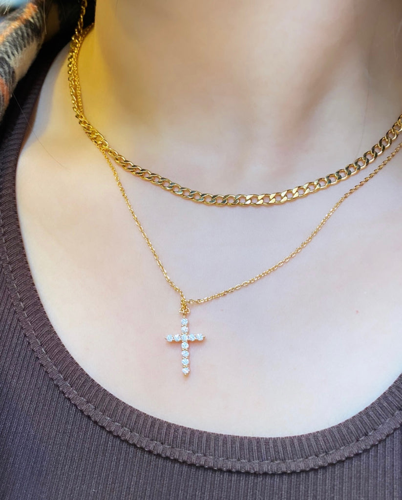 Cross Necklace for Women, 14K Gold Plated/Sterling silver Chain Necklace  Dainty Layered Gold Cross Pendant Necklace Simple Cute Necklaces for Women Gold  Jewelry for Women, Gold Plated, Cubic Zirconia : Amazon.sg: Fashion