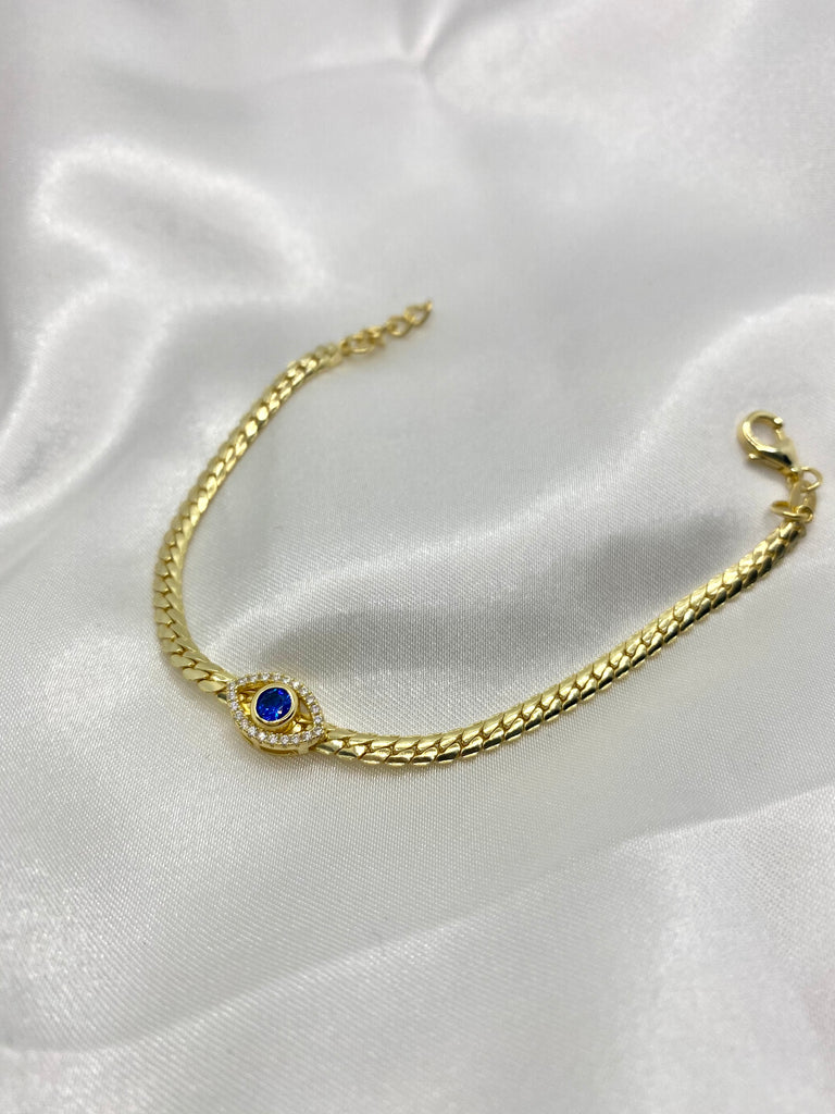 Blue Sapphire Stone Evil Eye Bracelet