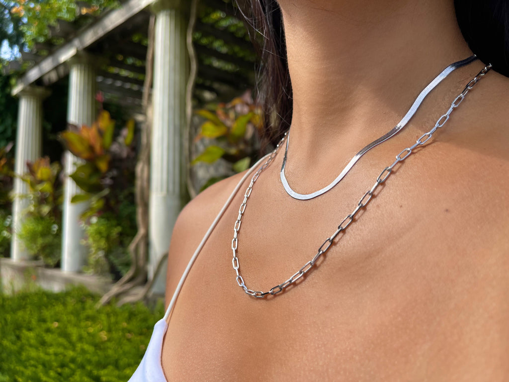 Seol + Gold sterling silver herringbone chain necklace | ASOS